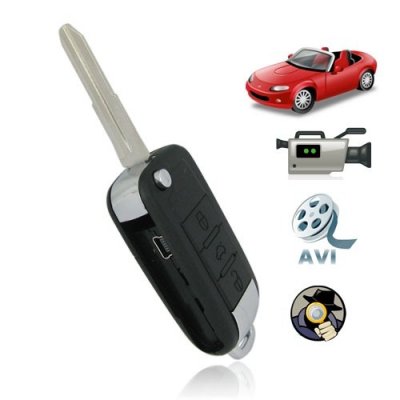 High Definition Sound-acrivated Car Key Camera Support TF Card + Car DVR